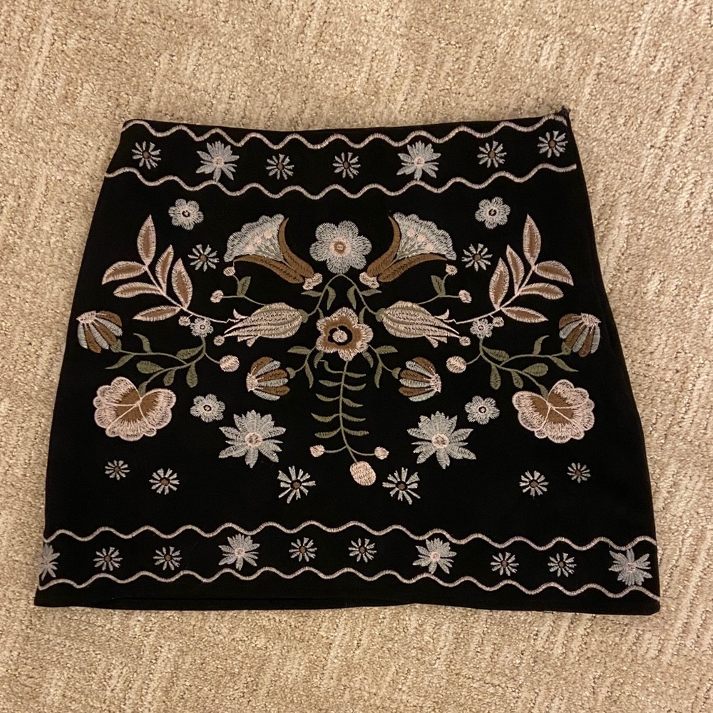 Altar’d State Black Floral Skirt